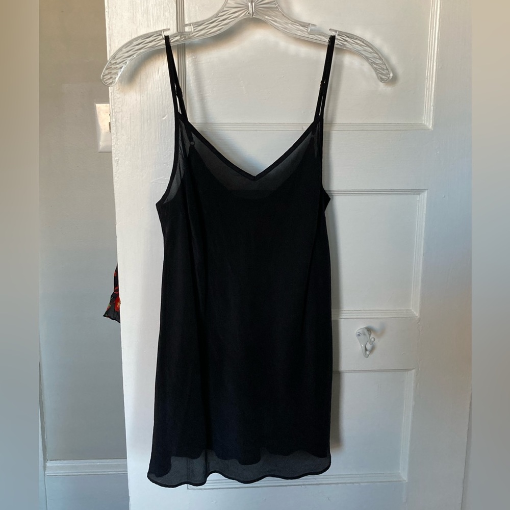 j crew black silk camisole cami tank top with spaghetti straps